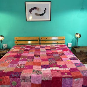 Patchwork Quilt Kantha Quilt Bohemian Handmade Vintage Quilts Boho King Size Bedding Throw Blanket Bedspread Quilting Hippie Quilts For Sale