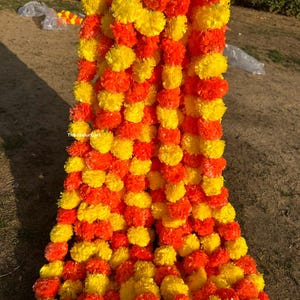 50 Pc SALE ON Indian Marigold Flower Artificial Decorative Deewali Marigold Flower Garland Strings for Christmas Wedding Party Decoration