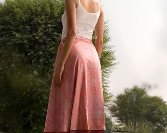 Jupe Longue En Soie Indienne Bohème - 5 Pièces Multicolores, Imprimé Floral, Taille Unique
