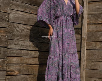 Gonna Lunga Maxi Boho Chic Indiana Con Paillettes E Ricami, Colore Lilla/malva, Taglie M E L, Vita Regolabile, Lunghezza 91 Cm, Per Danza E Tempo Libero - 5