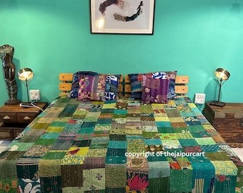 Bohemian Patchwork Quilt Kantha Quilt Handmade Vintage Quilts Boho King Size Bedding Throw Blanket Bedspread Quilting Hippie Quilts For Sale