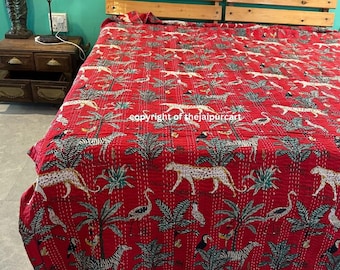 Indian Handmade Throw Reversible Blanket Bedspread Cotton Fabric BOHEMIAN boho quilt chic bedding coverlets