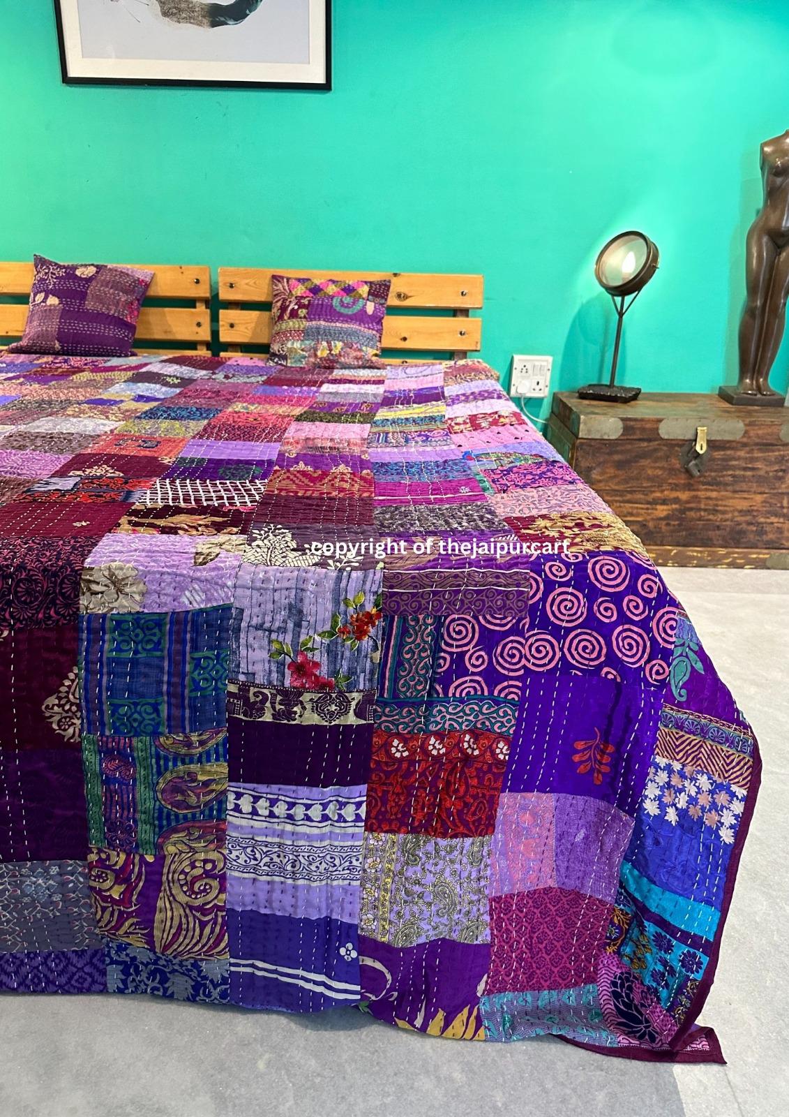 Regina Rosso Rosa Stampa Floreale Estate Piumone Kantha Cotone Casa Dorm D? Cor