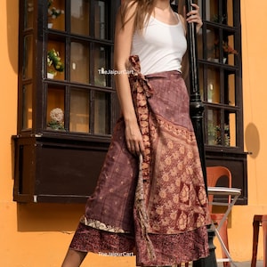 SALE ON Indian wrap silk skirts vintage silk skirt indian bohemian summer skirt long Handmade skirts