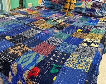 Boho Patchwork Quilt Kantha Quilt Handmade Vintage Quilts Boho King Size Bettwäsche Überwurf Tagesdecke Quilten Hippie Quilts zum Verkauf