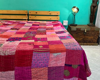 Patchwork Quilt Kantha Quilt Bohemian Handmade Vintage Quilts Boho King Size Bedding Throw Blanket Bedspread Quilting Hippie Quilts For Sale