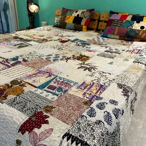 Boho Patchwork Quilt Kantha Quilt Handgefertigte Vintage Quilts Boho King Size Bettwäsche Überwurf Decke Tagesdecke Quilting Hippie Quilts zum Verkauf Bild 7