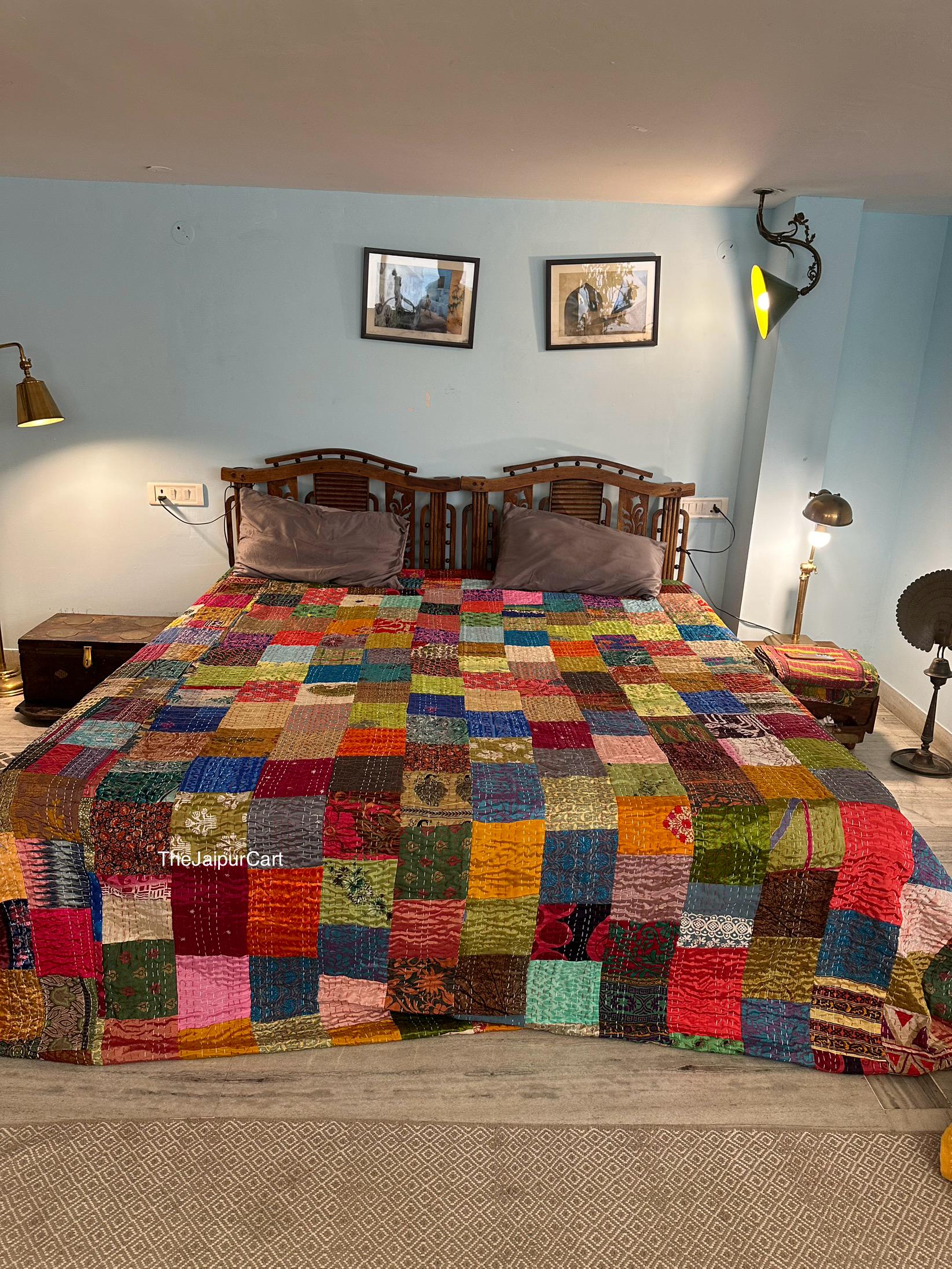 Trapunta Cotone Matrimoniale Copriletto Patchwork Antico Chic 230x250 Cm Con 2 Federe Copriletto Trapuntato Trapuntato Copriletto In Cotone Lavabile Copriletto, Patchwork6 Copriletti Matrimoniali Eleganti - Foto 4