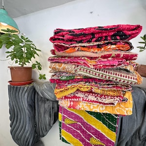 Wholesale Lot Of Indian Vintage Kantha Quilt Handmade Throw Reversible Blanket Bedspread Cotton Fabric BOHEMIAN quilt Boho Quilts For sale