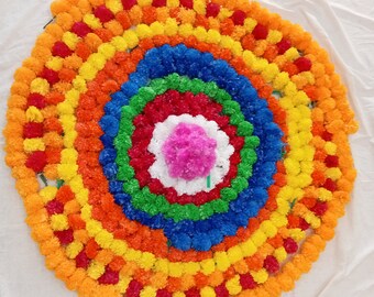 Color Artificial Decorative Marigold Flower Garland Strings for Christmas Wedding Party Decoration Diwali decor