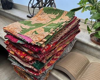 Lote al por mayor de colchas indias vintage Kantha hechas a mano, mantas reversibles, colchas de algodón, fundas acolchadas bohemias cosidas a mano
