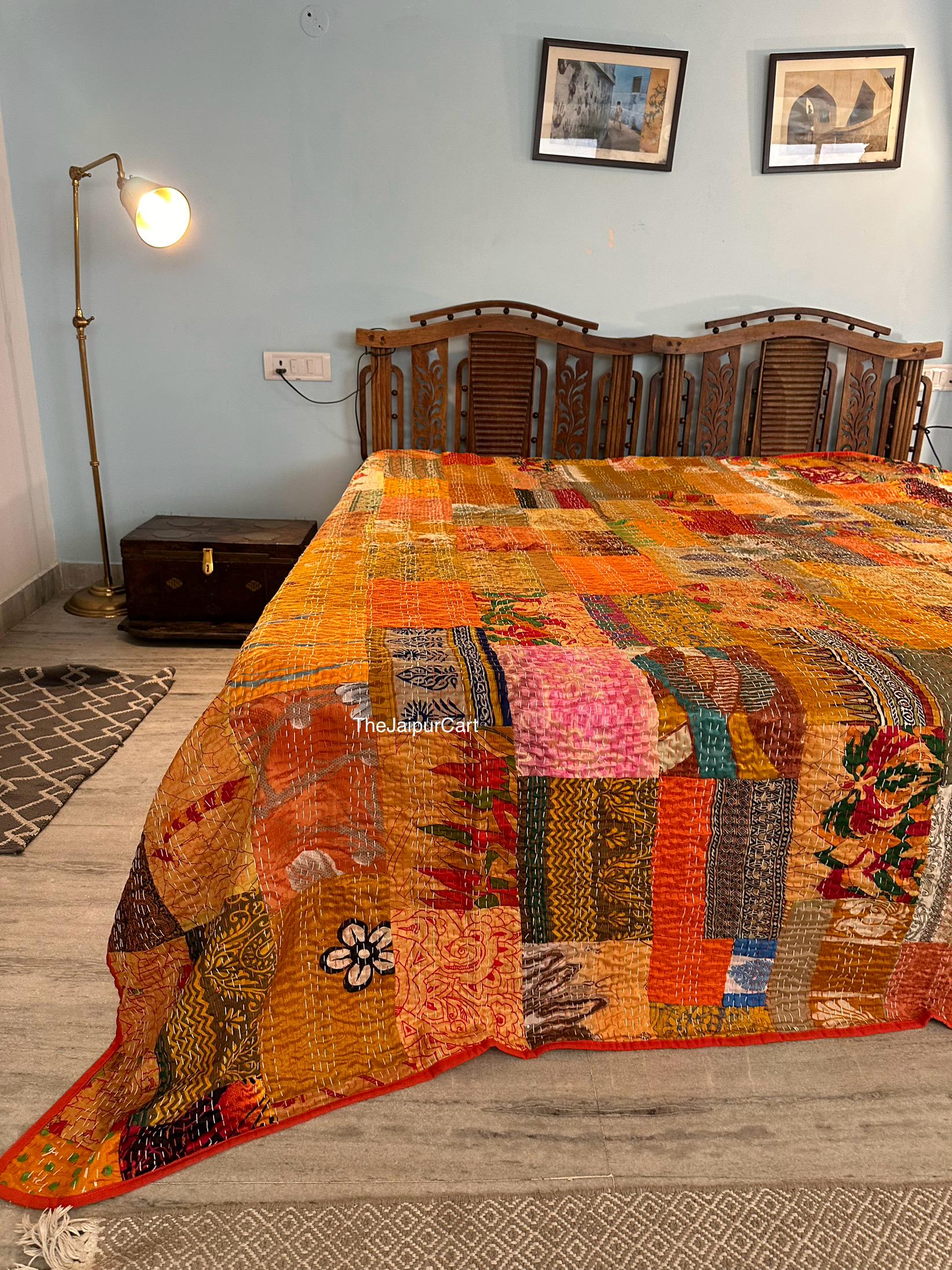 vintage handmade patchwork quilt for sale and gift