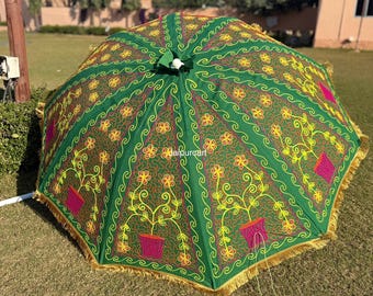 Sombrillas de jardín de gran tamaño, sombrillas de playa, sombrillas de protección solar, sombrillas decorativas bordadas de colores para eventos y bodas, sombrillas grandes.