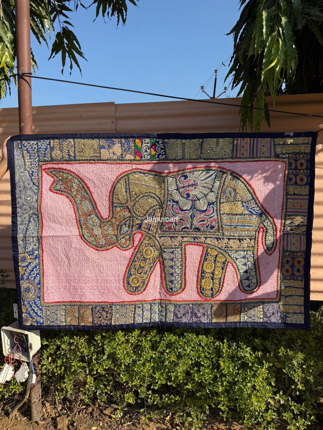 Indian Embroidered Wall Hanging Tapestry Vintage Zari Work Decorative ...