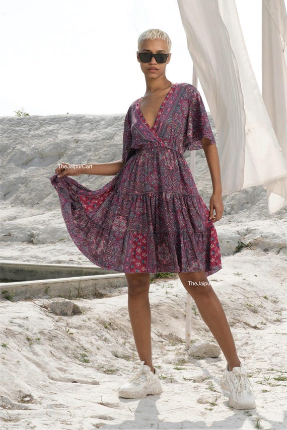 Short Sleeve Bohemian Style Short Dresses Buy New Short Maxi Silk