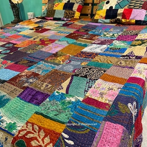 Bohemian Bedspread Quilts homemade quilts throw blanket Silk Patchwork quilts for sale