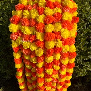 Marigold Garland for Indian Wedding Decor Mehndi Decor Artificial Flowers Diwali Decoration Haldi Party Backdrop Decorative Flowers