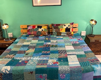 Bohemian Patchwork Quilt Kantha Quilt Handmade Vintage Quilts Boho King Size Bedding Throw Blanket Bedspread Quilting Hippie Quilts For Sale