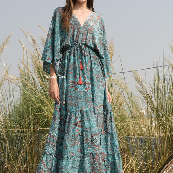 Vintage Summer Silk Dress Silk Maxi Dress backless Handmade Silk Dress Blue Full Length dress, Maxi Dress, Midi Dress, Sleeveless