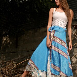 SALE ON Indian wrap silk skirts vintage silk skirt indian bohemian summer skirt long Handmade skirts