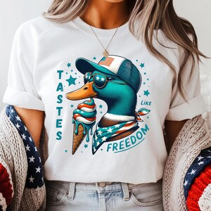 Tastes Like Freedom PNG, 4th of July Duck Patriotic Sublimation PNG, Funny Patriotic Duck Digital Download, Duck Hunting Sublimation PNG