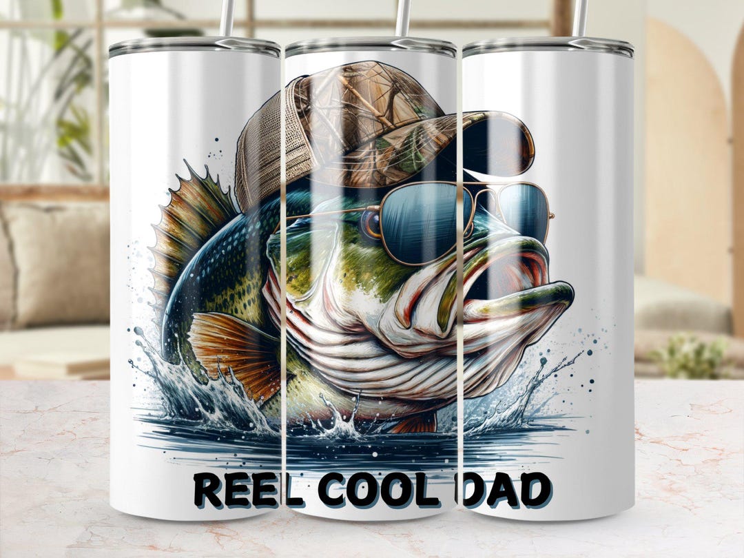 Reel Cool Dad 20oz PNG Wrap, Fishing Dad Tumbler Wrap, Father's Day PNG ...