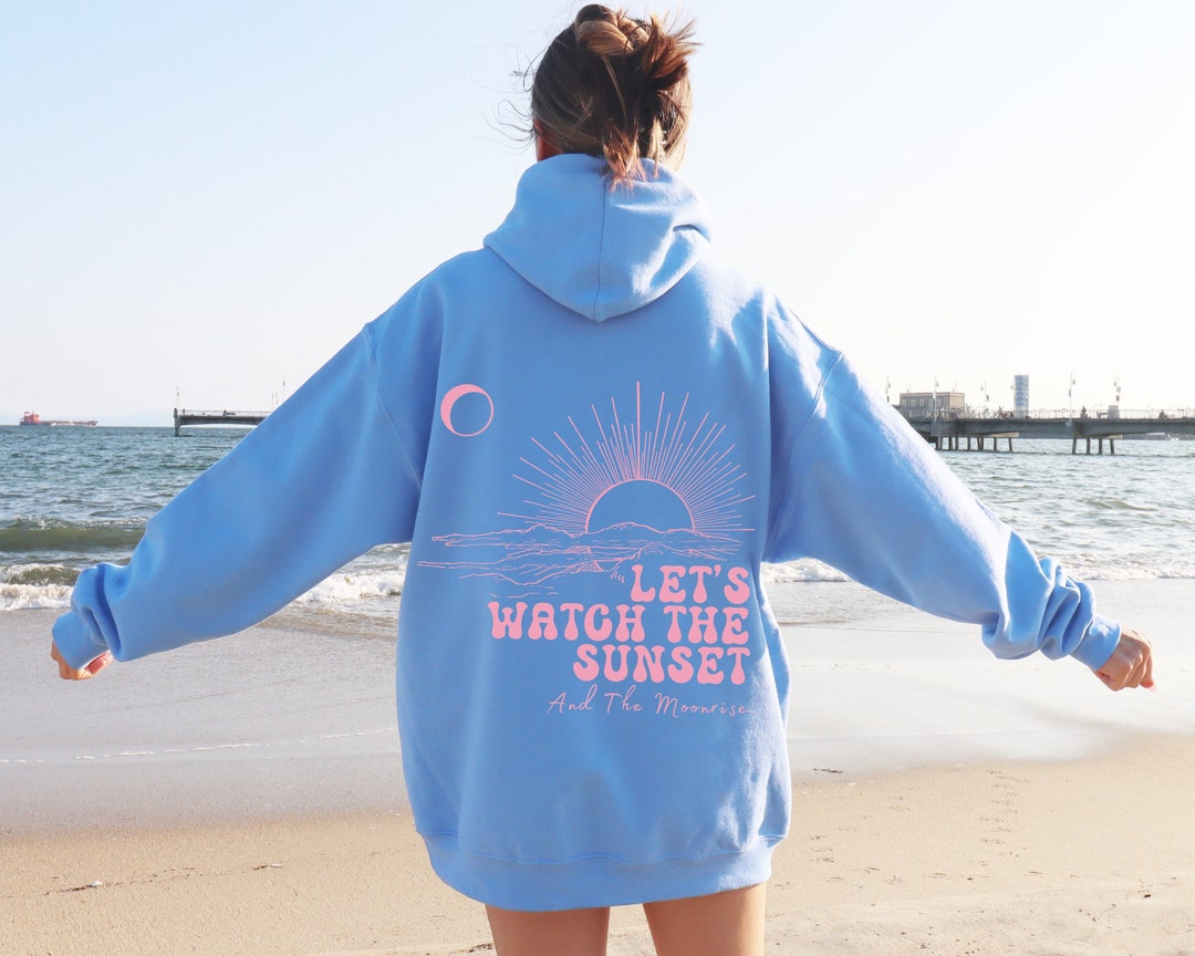 Beach Hoodie Sunset Hoodie Teenage Girl Gift Beachy Sweatshirt Ocean ...
