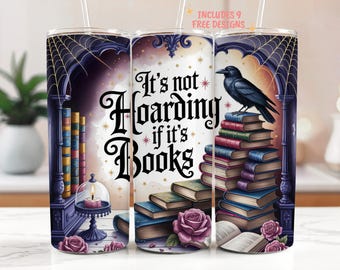 It’s Not Hoarding If It’s Books PNG, Gothic Book Lover Sublimation, Romantic Watercolor Dark Academia Design, Book Lover Dark Academia PNG