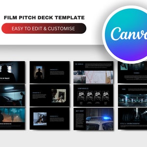 Crime Film Pitch Deck -  Thriller, Mystery - Canva Template