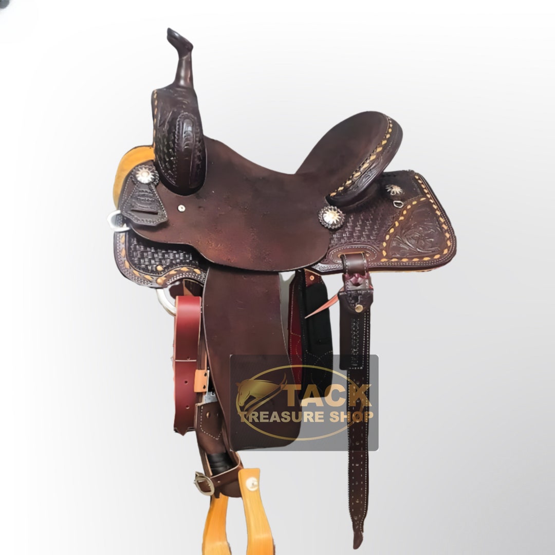 Western Barrel Racing Leather Horse Saddle Deep Seat Withtack Etsy