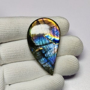 Cabochon labradorite fuoco multi raro / Pietre preziose labradorite multi viola / Cabochon labradorite sciolto fatto a mano / Cristallo labradorite liscio