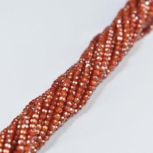 Red Cubic Zircon Rondelle Faceted Beads | 13” Zircon Beads | Cubic Zircon Rondelle Shape Beads | Cubic Zircon Jewelry Making Bead