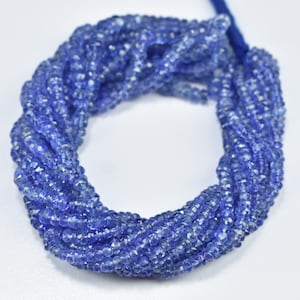 Cuentas de tanzanita facetadas de calidad AAA++ / Cuentas de tanzanita genuinas / Cuentas de tanzanita de 3-4 mm / Cuentas de tanzanita para collar