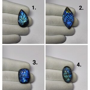 Bellissimi fiori intagliati in labradorite / Cabochon intagliato in labradorite multi appariscente / Cabochon intagliato in labradorite naturale per la creazione di gioielli