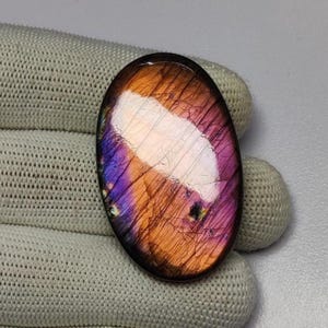 Cabochon en labradorite de haute qualité | Grand cabochon ovale en labradorite orange | Cabochon unique en pierre de labradorite | Collier Labradorite