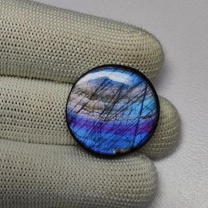 seltene Feuer Labradorit Cabochon | AAA lila Labradorit runde Form Cabochon | Natürlicher Labradorit Edelstein | Runde Form Labradorit