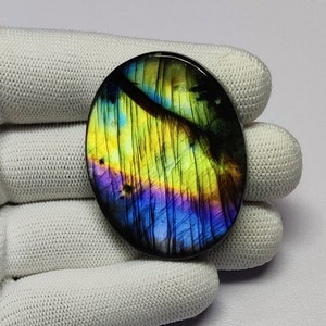 39 × 49,5 × 9 mm Cabochon labradorite / Gemma sciolta multi labradorite viola / Pietra labradorite per la creazione di gioielli / Gemme labradorite autentiche