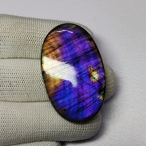 Hochwertiger Labradorit-Cabochon | Lila Labradorit Oval Cabochon | Sehr einzigartiger Labradorit-Edelstein-Cabochon, ideal für die Schmuckherstellung