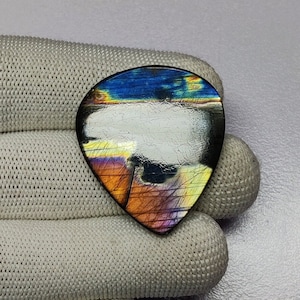 Designer Unikat Labradorit Seltener Feuer Stein | Orange Labradorit Cabochon | Regenbogen Labradorit Edelstein Cabochon |33×37mm Labradorit Stein