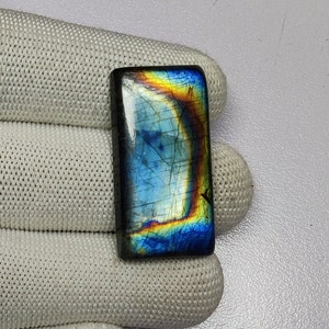 Labradorite Cabochon | Multi Labradorite Stone Cabochon | Labradorite Rectangle Shape Cabochon | 20×39×7mm Labradorite For Making Jewelry