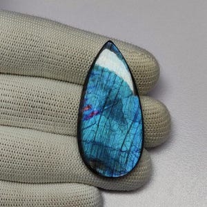 Cabochon di pietra di labradorite naturale / Cabochon liscio a forma di pera di labradorite / Pietre preziose di labradorite appariscenti / Cabochon di labradorite di grandi dimensioni