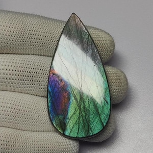 Cabochon di labradorite di prima qualità / Labradorite verde fuoco naturale / Cabochon di pietra di labradorite rara / Labradorite appariscente per gioielli con collana