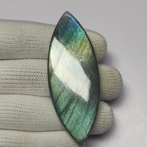 Cabochon di Labradorite di fuoco raro unico / Cabochon di pietra preziosa di Labradorite naturale / Cabochon fatto a mano di Labradorite verde / Labradorite Marquise