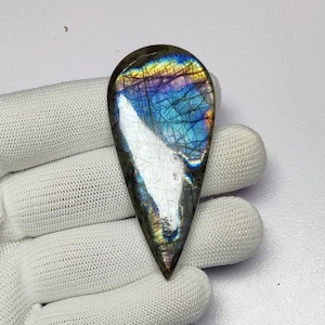 Cabochon labradorite multi viola naturale / pietra preziosa sciolta labradorite fuoco arcobaleno / labradorite lucidata a mano / cabina labradorite 32×69×7mm
