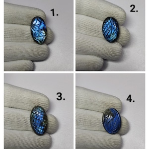 Attractive Mughal Carving Labradorite Cabochon | Natural Labradorite Carved Oval Cabochon | Labradorite Gemstone Carving | Healing Crystal