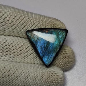 Labradorit Cabochon | 100% natürliche Labradorit loser Stein Cabochon | Handgefertigter Labradorit Edelstein | 28×30 mm Labradorit Trillion Cabochon