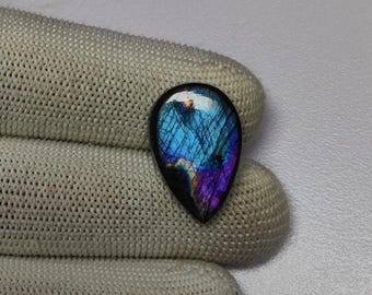 Rare Fire Labradorite Cabochon | Natural Pink Purple Labradorite Gemstone | Flat Back Labradorite Jewelry Making Cabs | Handmade Cabochon