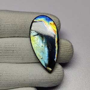 Seltener Labradorit Multi Fire Cabochon | Designer Labradorit Cabochon | AAA Auffälliger Labradorit Glatter Cabochon | Regenbogen Labradorit Stein
