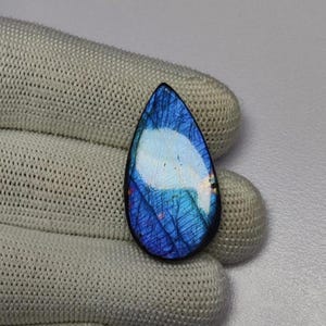 Meeresgrüner Labradorit Cabochon | Designer Labradorit Tropfen Cabochon in Tropfenform Seltener Labradorit Stein | Natürlicher Labradorit Schmuckstein