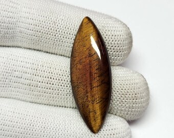 Tiger Eye Jasper Cabochon Gemstone | Natural Red Tiger Smooth Polished Cabochon | Tiger’s Eye Stone Cabochon | Marquise Shape Tiger Eye Cab